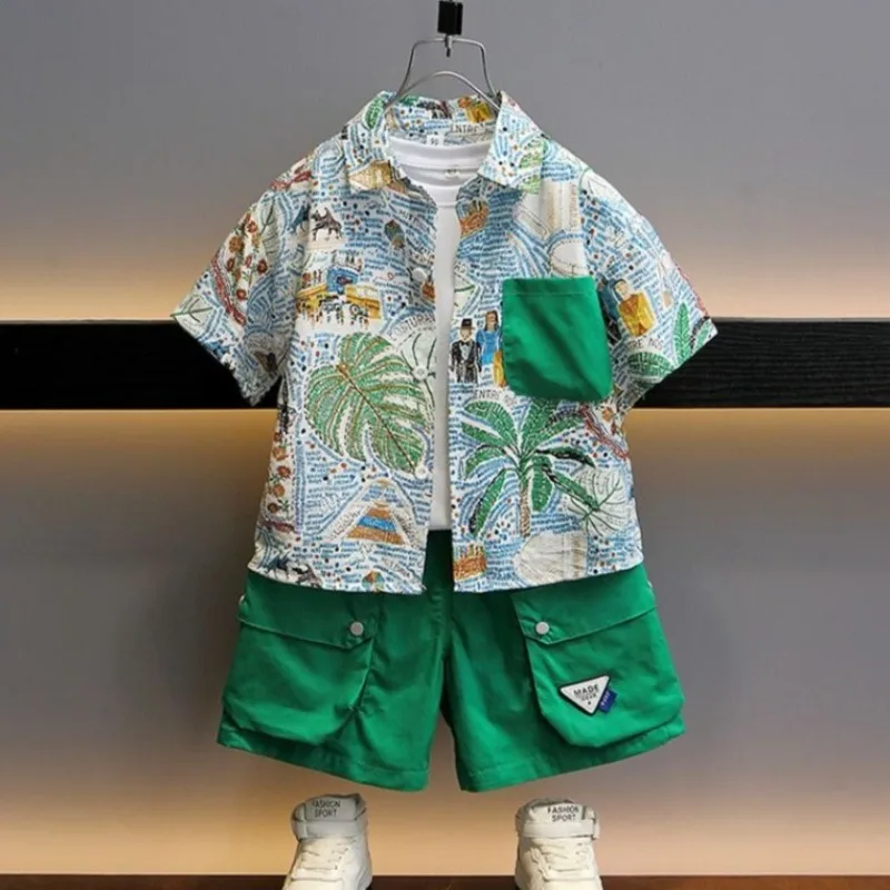 2026 Summer Boys Tropical Print Shirt Kids Short Sleeve Beachwear Cotton Stylish Breathable Kids Clothing
2026 Summer Boys Tropical Print Shirt Kids Short Sleeve Beachwear Cotton Stylish Breathable Kids Clothing