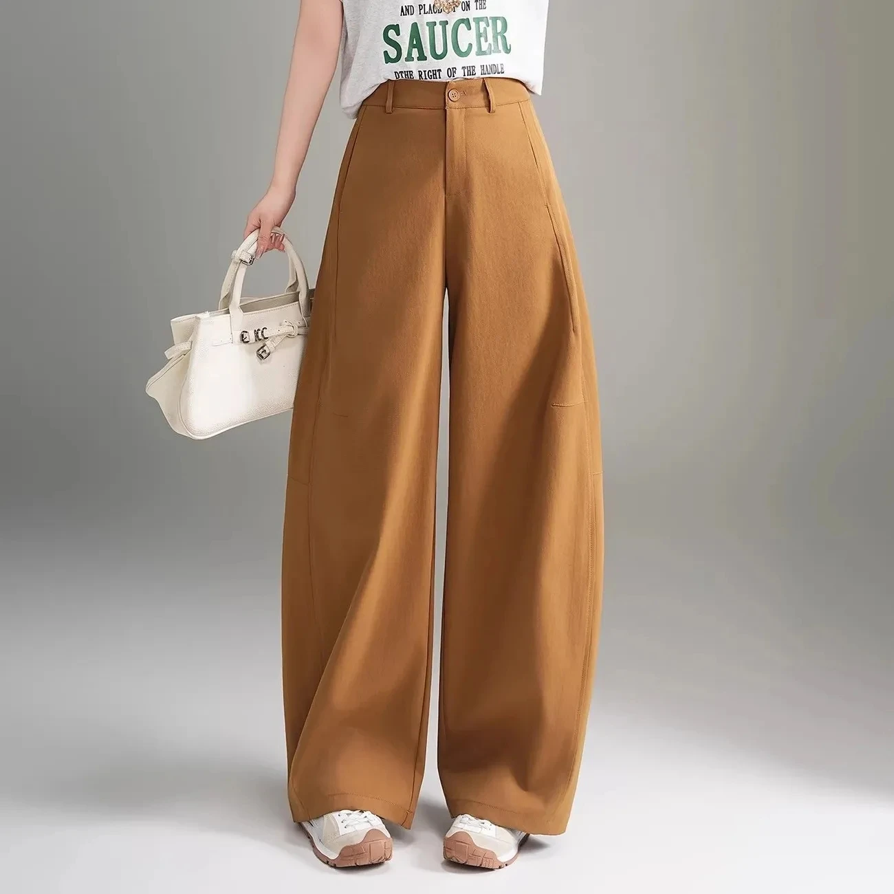 Bent Knife Wide Leg Pants for Women Spring/Summer 2026 New High Waist Sagging Loose Trousers Female Straight Casual Sickle Pants
Bent Knife Wide Leg Pants for Women Spring/Summer 2026 New High Waist Sagging Loose Trousers Female Straight Casual Sickle Pants