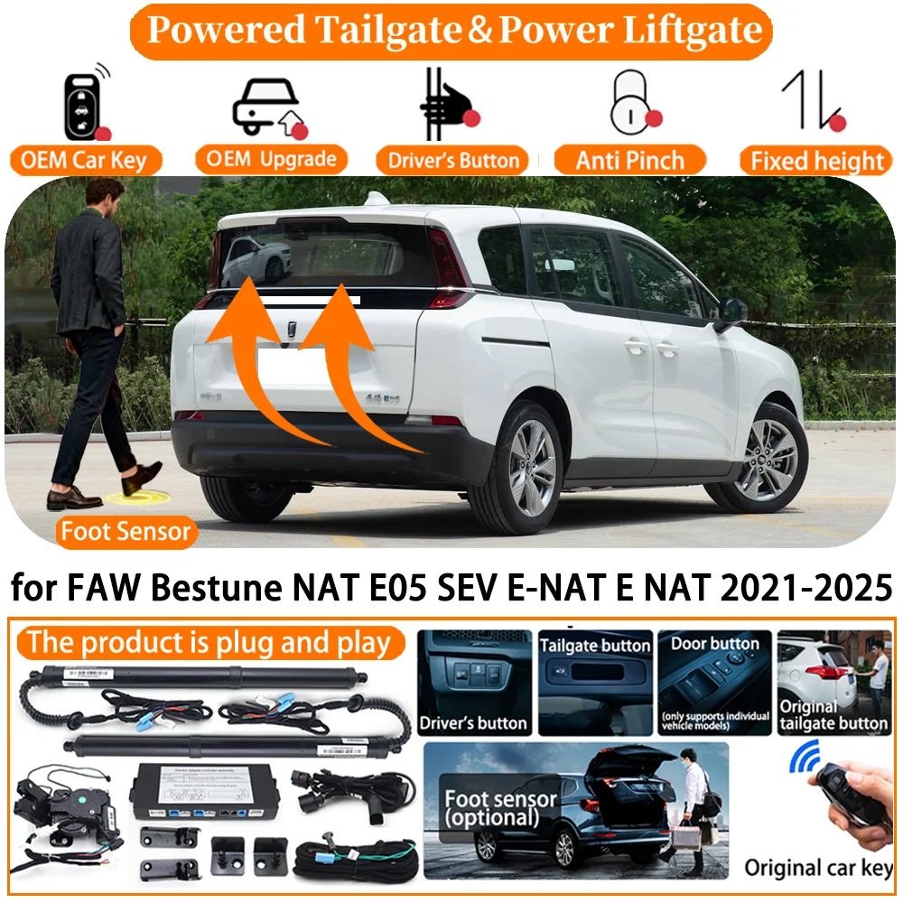Электрический привод багажника для FAW Bestune NAT E05 SEV E-NAT E NAT 2021-2025: Комплект автоматического электропривода двери багажника
Электрический привод багажника для FAW Bestune NAT E05 SEV E-NAT E NAT 2021-2025: Комплект автоматического электропривода двери багажника