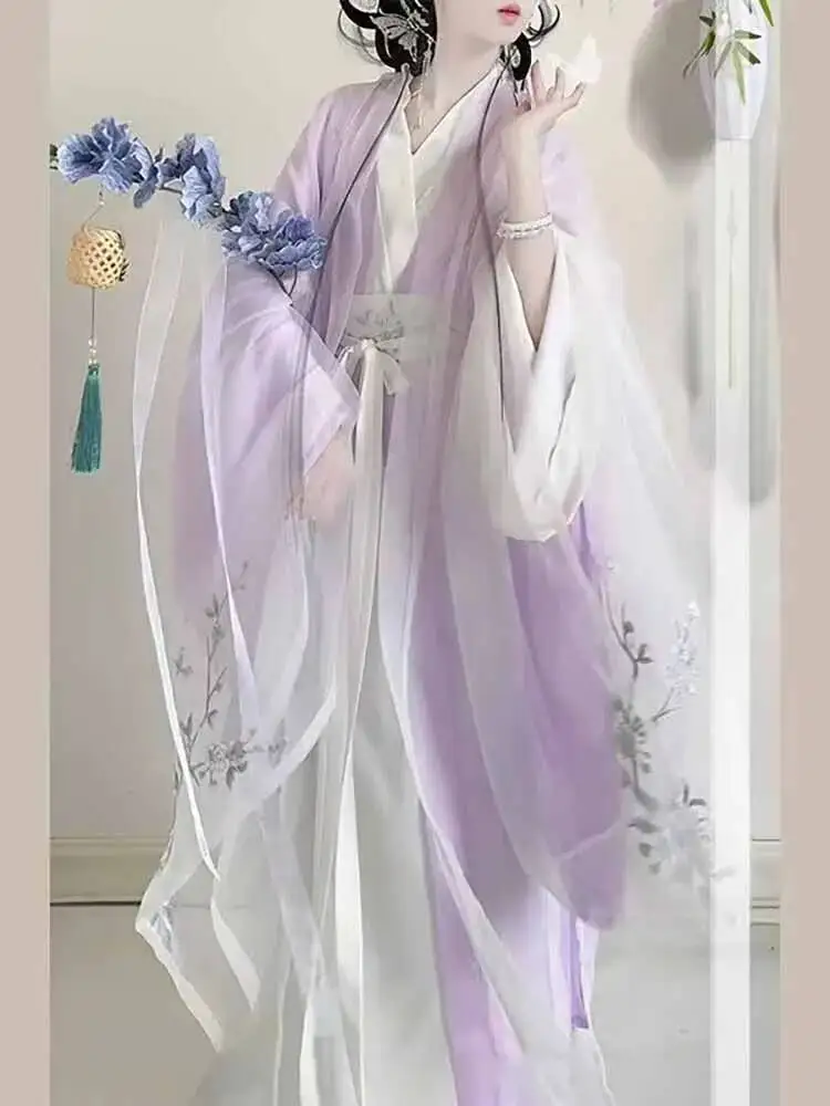 Hanfu Dress Women Chinese Embroidered White&Purple Hanfu Suits Female Halloween Carnival Fairy Cosplay Costume Party Hanfu Dress
Hanfu Dress Women Chinese Embroidered White&Purple Hanfu Suits Female Halloween Carnival Fairy Cosplay Costume Party Hanfu Dress