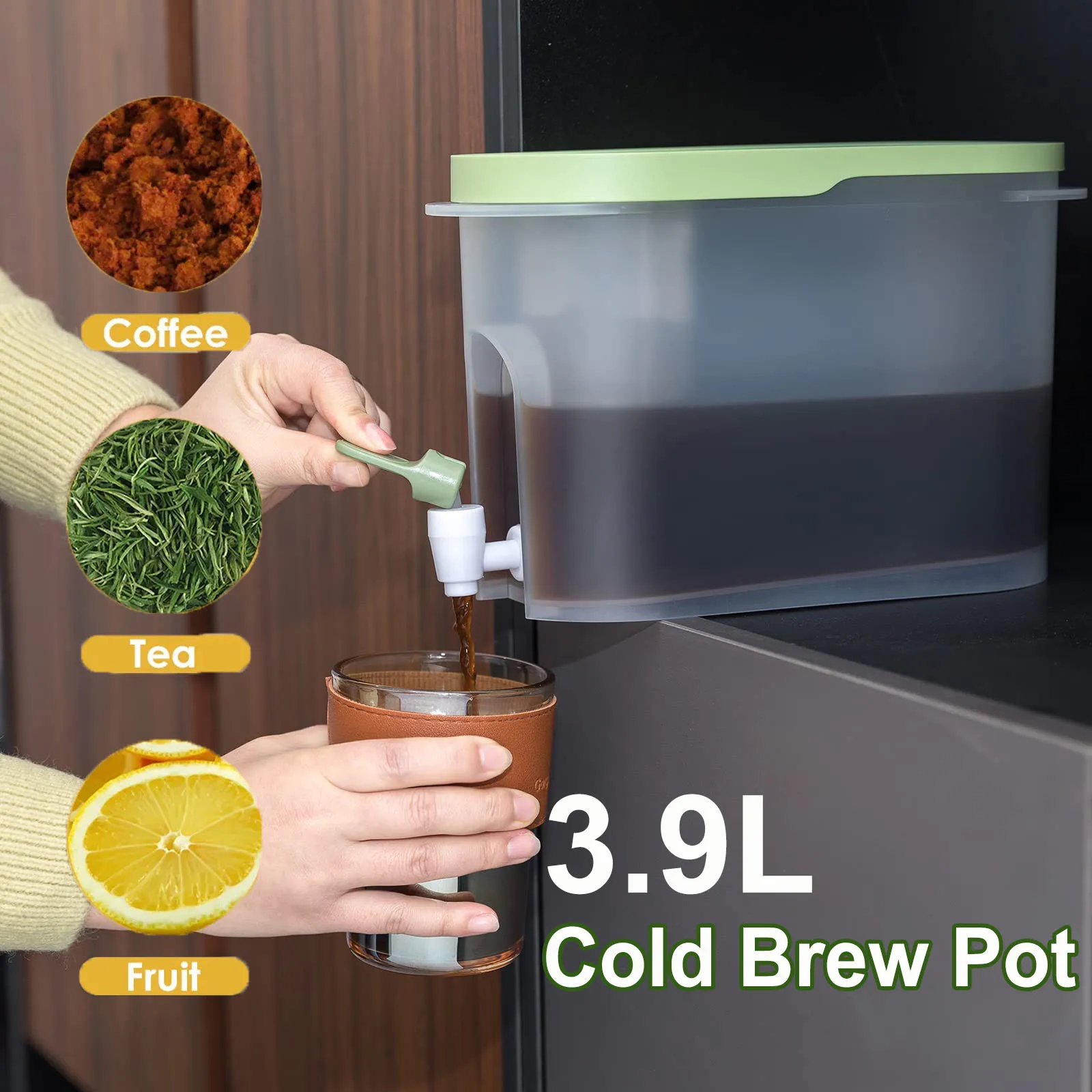 3.9L Cold Brew Coffee Machine with Filter Spigot,18Cups Water Dispenser,Summer Iced Juices Wine Beers Teapot,for Parties Camping
3.9L Cold Brew Coffee Machine with Filter Spigot,18Cups Water Dispenser,Summer Iced Juices Wine Beers Teapot,for Parties Camping