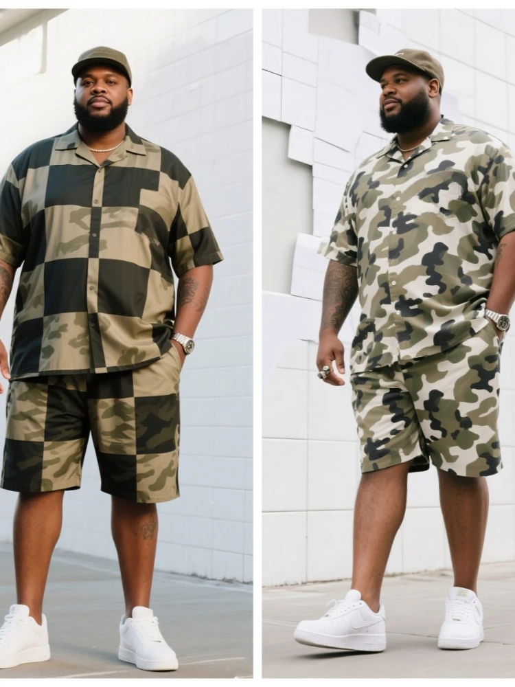 S-9XL Big and Tall Men Digital Camo & Patchwork Shirt Shorts Set Multi-Color Casual 2-Piece Outfit
S-9XL Big and Tall Men Digital Camo & Patchwork Shirt Shorts Set Multi-Color Casual 2-Piece Outfit