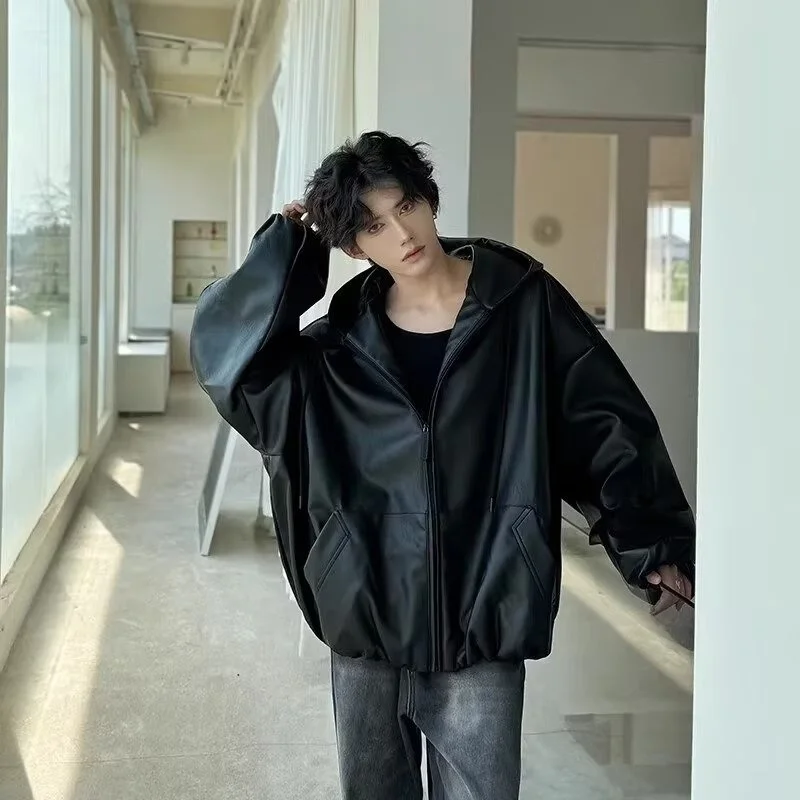 Fall Winter Large Size 250 Pou American High-End ort Wide Silhouette Hooded PU Leather Jaet Men Casual Motorcycle Jaet
Fall Winter Large Size 250 Pou American High-End ort Wide Silhouette Hooded PU Leather Jaet Men Casual Motorcycle Jaet