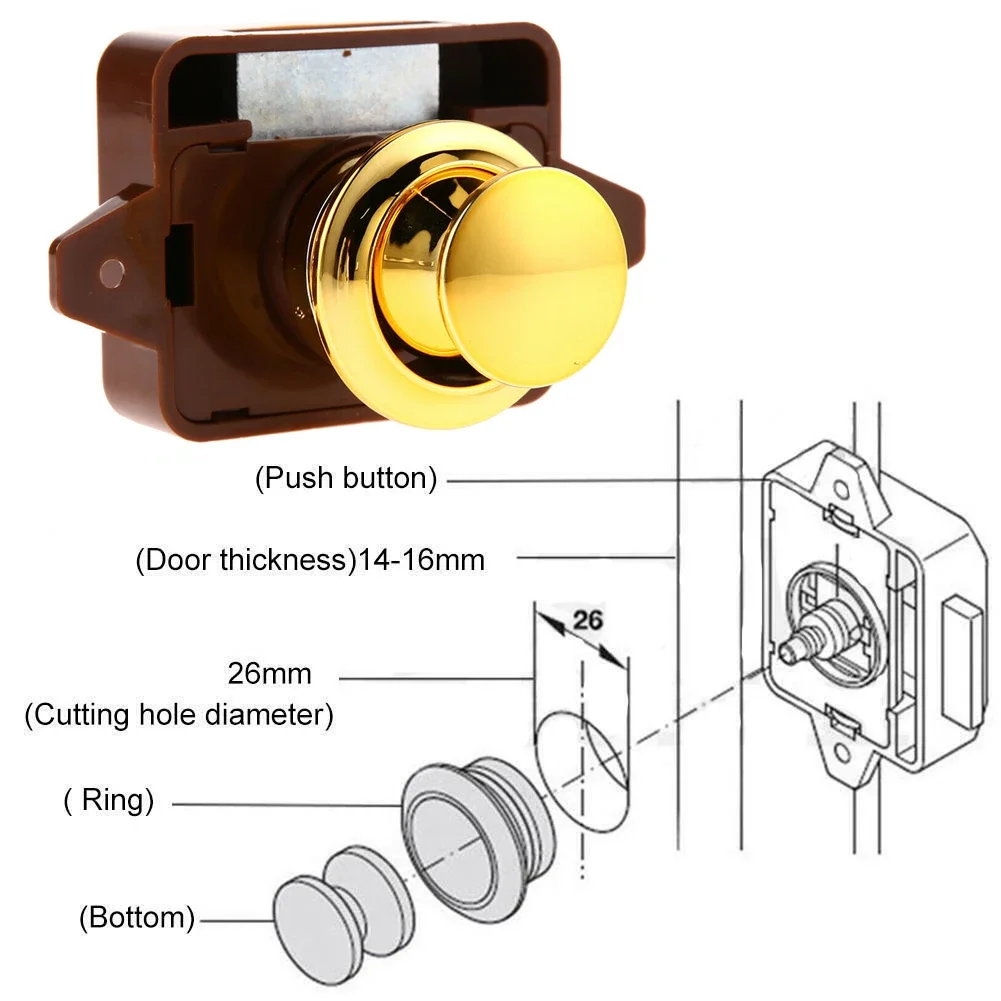 Hardware Button Catch Lock 26mm 1.02in Door Hanging Cabinet Drawer Lock Handle Function High Quality 15mm-18mm
Hardware Button Catch Lock 26mm 1.02in Door Hanging Cabinet Drawer Lock Handle Function High Quality 15mm-18mm