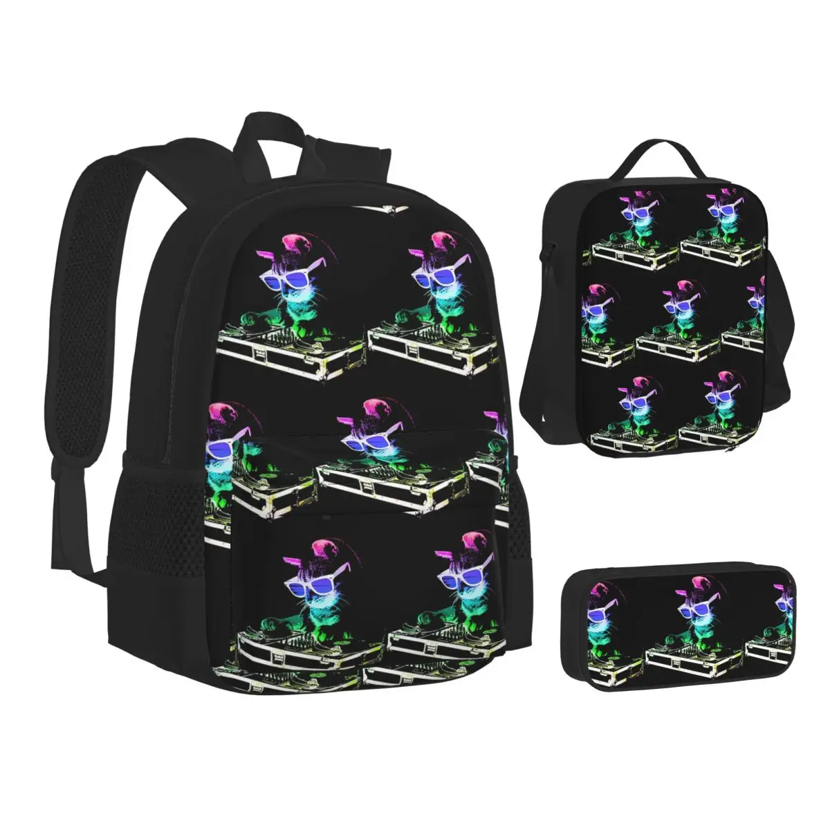 House Cat Rainbow Dj Kitty Backpacks Boys Girls Bookbag School Bags Children Rucksack Lunch Bag Pen Bag Three-Piece Set
House Cat Rainbow Dj Kitty Backpacks Boys Girls Bookbag School Bags Children Rucksack Lunch Bag Pen Bag Three-Piece Set