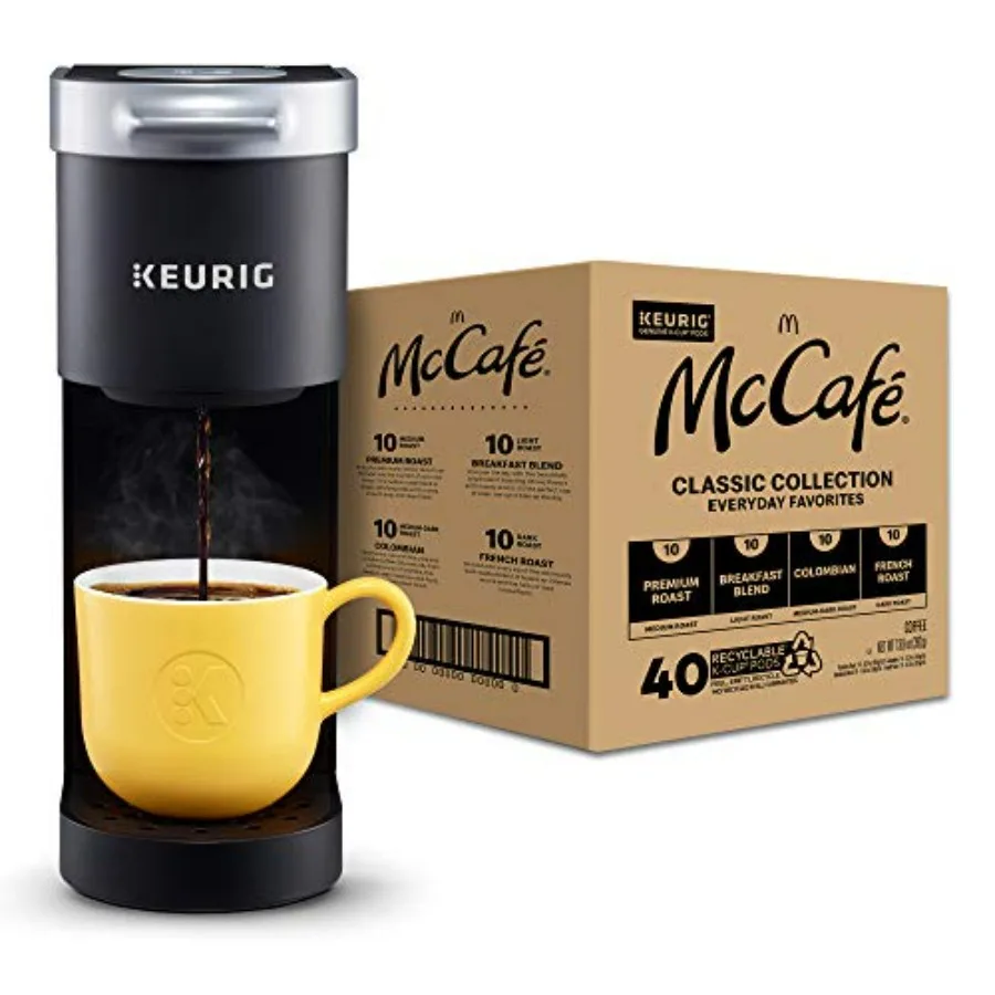 K-Mini Coffee Maker Single Serve K-Cup Pod Coffee Brewer in Black with McCafe Classic Collection Variety Pack K-Cup Coffee Pods
K-Mini Coffee Maker Single Serve K-Cup Pod Coffee Brewer in Black with McCafe Classic Collection Variety Pack K-Cup Coffee Pods