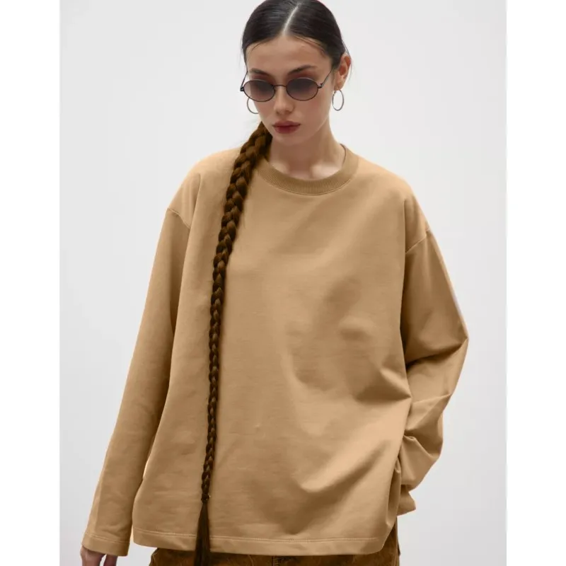 Elegant Women Solid Cotton T-shirt Spring Bottoming Basic All-match Top Fashion Lady Long Sleeve Loose Casual Tops Shirts Autumn
Elegant Women Solid Cotton T-shirt Spring Bottoming Basic All-match Top Fashion Lady Long Sleeve Loose Casual Tops Shirts Autumn