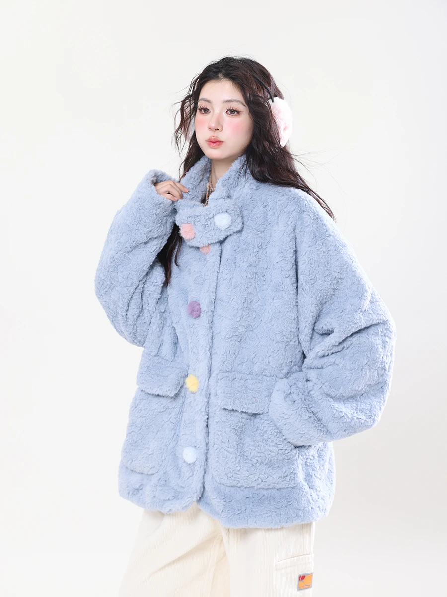 Женское свободное пальто из искусственного бархата ягненка с пуговицами, теплое хлопковое пальто, длинное пальто с воротником-стойкой Sweet Sle
Женское свободное пальто из искусственного бархата ягненка с пуговицами, теплое хлопковое пальто, длинное пальто с воротником-стойкой Sweet Sle