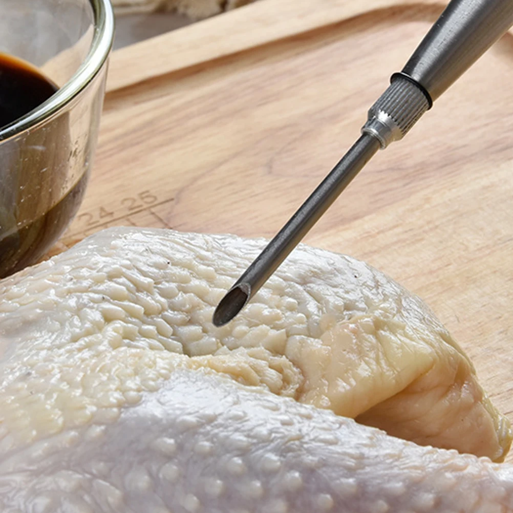 Stainless Steel Silicone Turkey Needle Marinade Injector Baster Syringe BBQ Sauce Tool seasoning spice cooking outdoors
Stainless Steel Silicone Turkey Needle Marinade Injector Baster Syringe BBQ Sauce Tool seasoning spice cooking outdoors