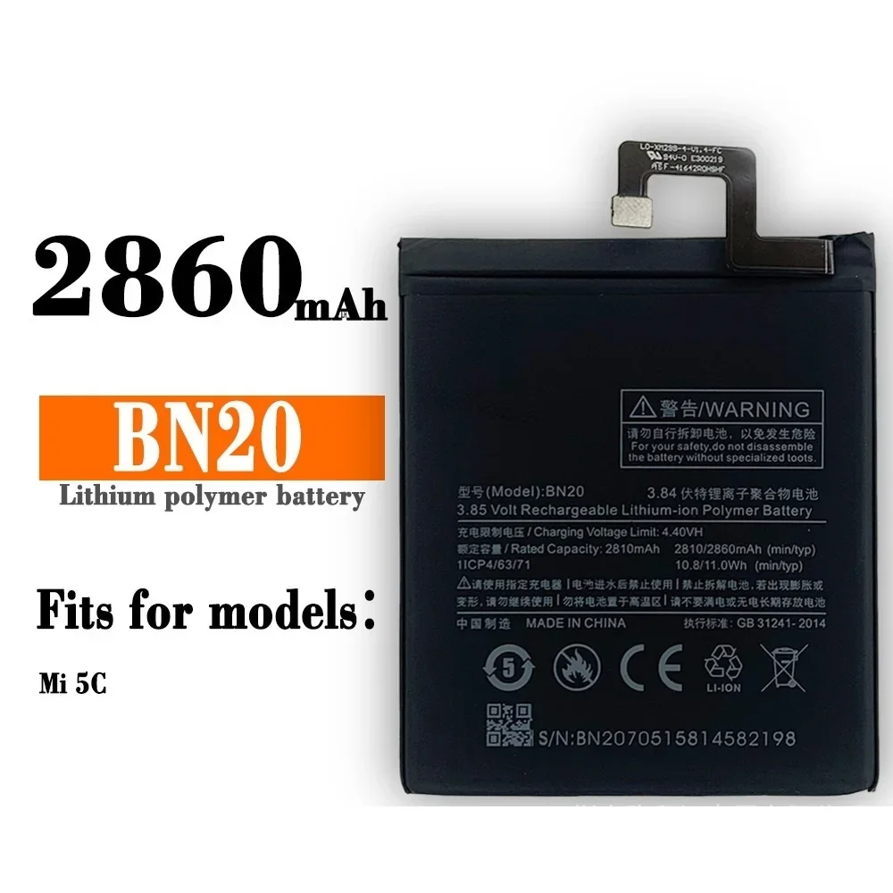 BN20 BN 20 2810mAh Rechargeable Battery For Xiaomi 5C Mi5C M5C High Quality Phone Replacement Latest Bateria +Tools
BN20 BN 20 2810mAh Rechargeable Battery For Xiaomi 5C Mi5C M5C High Quality Phone Replacement Latest Bateria +Tools