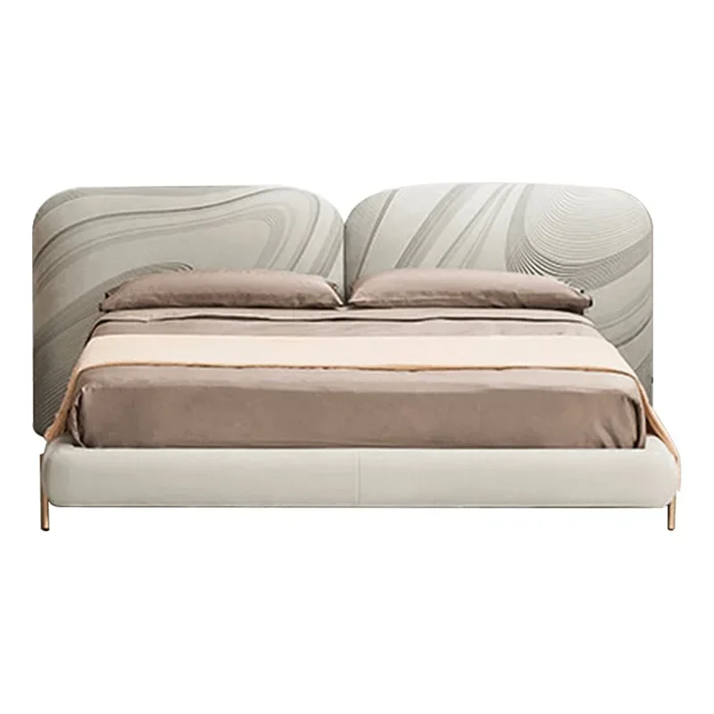 Minimalist light luxury villa master bedroom leather double bed
Minimalist light luxury villa master bedroom leather double bed