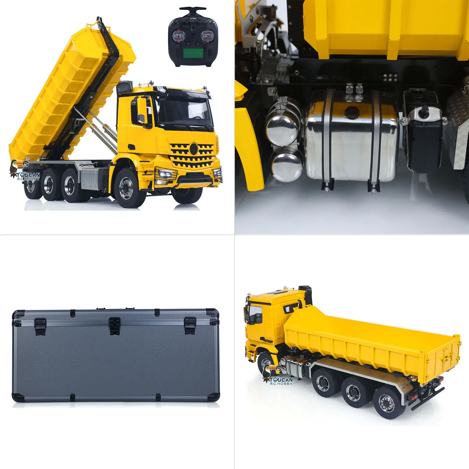 8x8 1/14 RC Hydraulic Full-dump Truck Metal Roll Off Dumper Car 3-speed Gearbox Model with Light Sound Rear Axle Lifting TH23873
8x8 1/14 RC Hydraulic Full-dump Truck Metal Roll Off Dumper Car 3-speed Gearbox Model with Light Sound Rear Axle Lifting TH23873