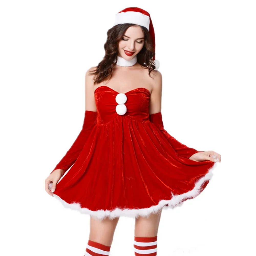 Fashion Miss Christmas Dress Suit Women Xmas Fancy Party Dress Sexy Santa Claus Sweetie Cosplay Costumes
Fashion Miss Christmas Dress Suit Women Xmas Fancy Party Dress Sexy Santa Claus Sweetie Cosplay Costumes