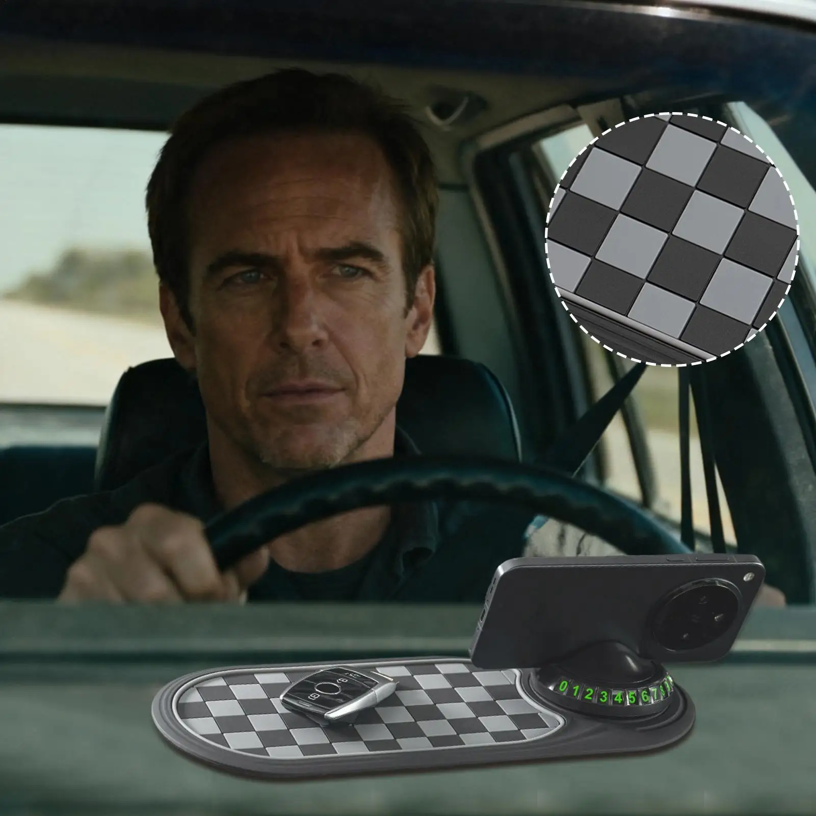 Противоскользящий коврик для приборной панели автомобиля, нескользящий лоток-органайзер с номером парковки, крепление для смартфонов с номером парковки для автомобиля
Противоскользящий коврик для приборной панели автомобиля, нескользящий лоток-органайзер с номером парковки, крепление для смартфонов с номером парковки для автомобиля