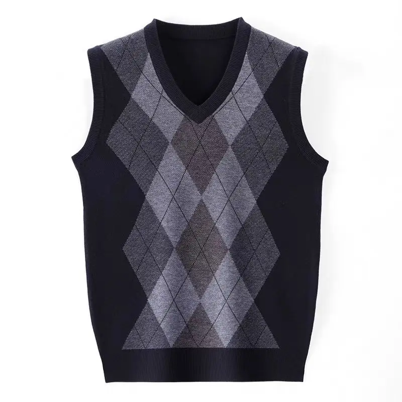 Autumn and Winter Sweater Vest Men Plaid Warm Knitted Wool Sleeveless Sweaters Pattern V-Neck Vests Waistcoat A140
Autumn and Winter Sweater Vest Men Plaid Warm Knitted Wool Sleeveless Sweaters Pattern V-Neck Vests Waistcoat A140