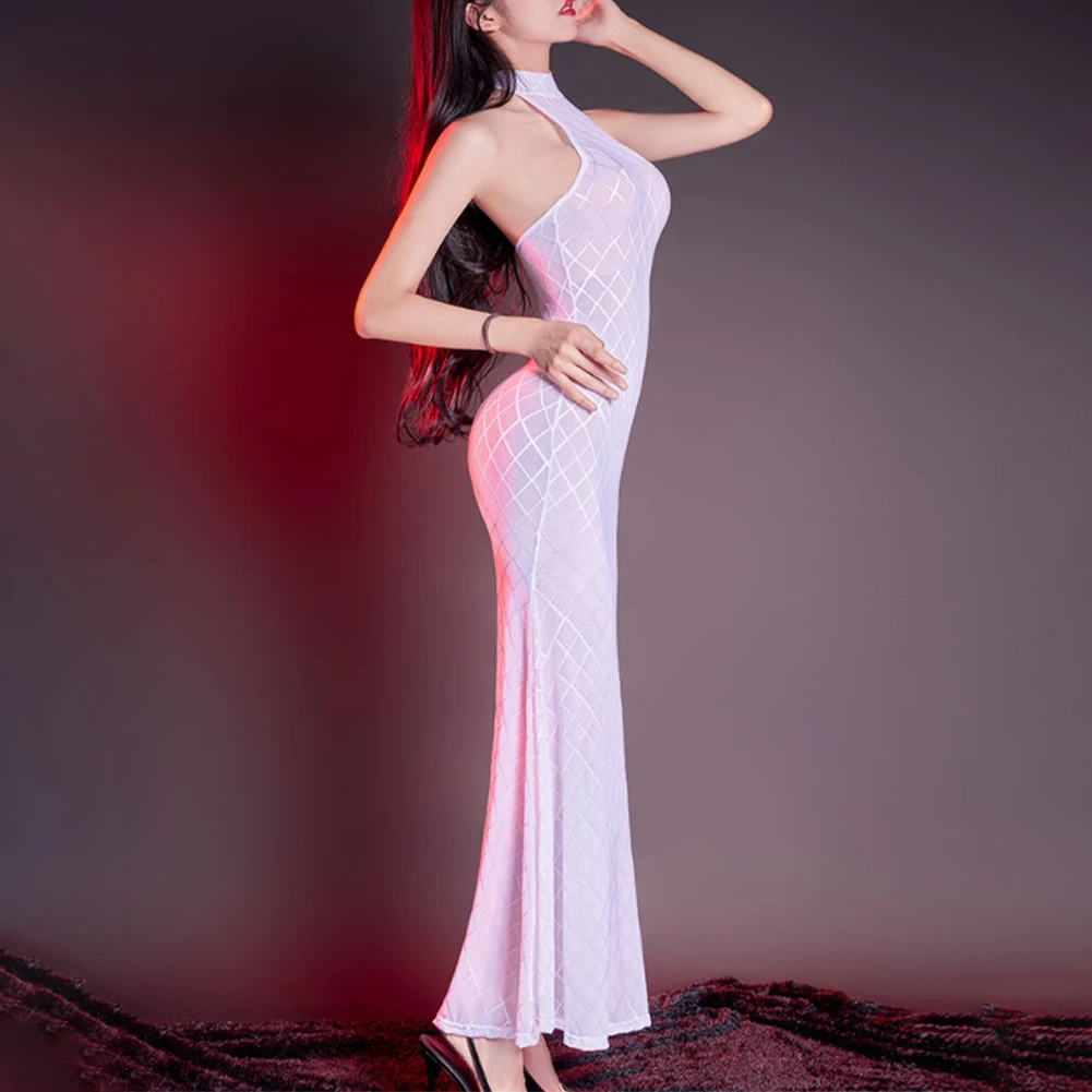 Women Sheer Sexy See Through Long Slim Bodycon Dress Halter Neck Tight Club Wear Backless Long Dress Sexy Party Robes
Women Sheer Sexy See Through Long Slim Bodycon Dress Halter Neck Tight Club Wear Backless Long Dress Sexy Party Robes