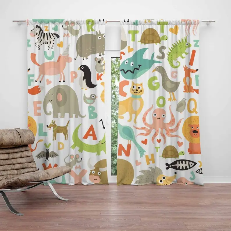 ABC Alphabet Nursery Curtain Animal Kids Bedroom Black Out Nursery Decor Baby Room Curtains Bedroom Living Room Curtains
ABC Alphabet Nursery Curtain Animal Kids Bedroom Black Out Nursery Decor Baby Room Curtains Bedroom Living Room Curtains