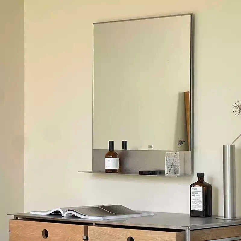 Medieval stainless steel makeup mirror light luxury bathroom mirror simple bathroom wall mirror toiletries storage rack
Medieval stainless steel makeup mirror light luxury bathroom mirror simple bathroom wall mirror toiletries storage rack