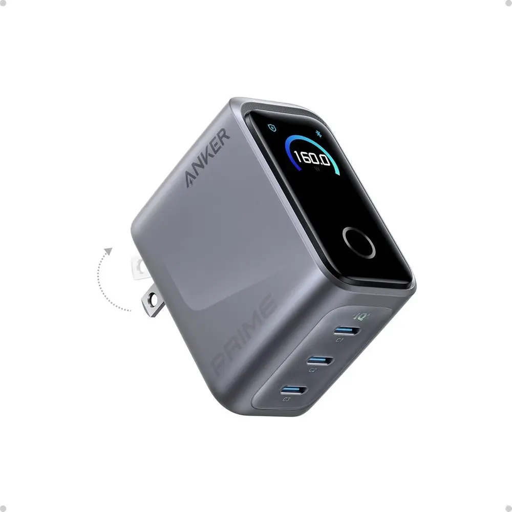 Компактное зарядное устройство GaN USB-C на 160 Вт с 3 портами, умным дисплеем и сенсорным управлением для ноутбуков и MacBook Pro (кабель в комплект не входит)
Компактное зарядное устройство GaN USB-C на 160 Вт с 3 портами, умным дисплеем и сенсорным управлением для ноутбуков и MacBook Pro (кабель в комплект не входит)