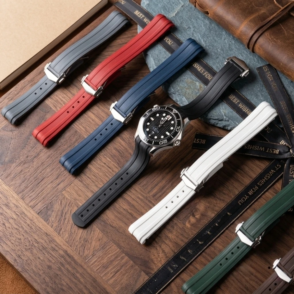 Fit For Omega Seamaster 300 High Quality Curved End 20mm FKM Rubber Watch Band With Original Extended Buckle Watch Band
Fit For Omega Seamaster 300 High Quality Curved End 20mm FKM Rubber Watch Band With Original Extended Buckle Watch Band