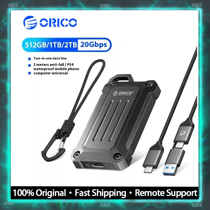 ORICO MINI20 Portable SSD 512GB 1TB 2TB 20Gbps Outdoor Rugged External Solid State Drive Up to 2000MB/s USB-C Interface
ORICO MINI20 Portable SSD 512GB 1TB 2TB 20Gbps Outdoor Rugged External Solid State Drive Up to 2000MB/s USB-C Interface