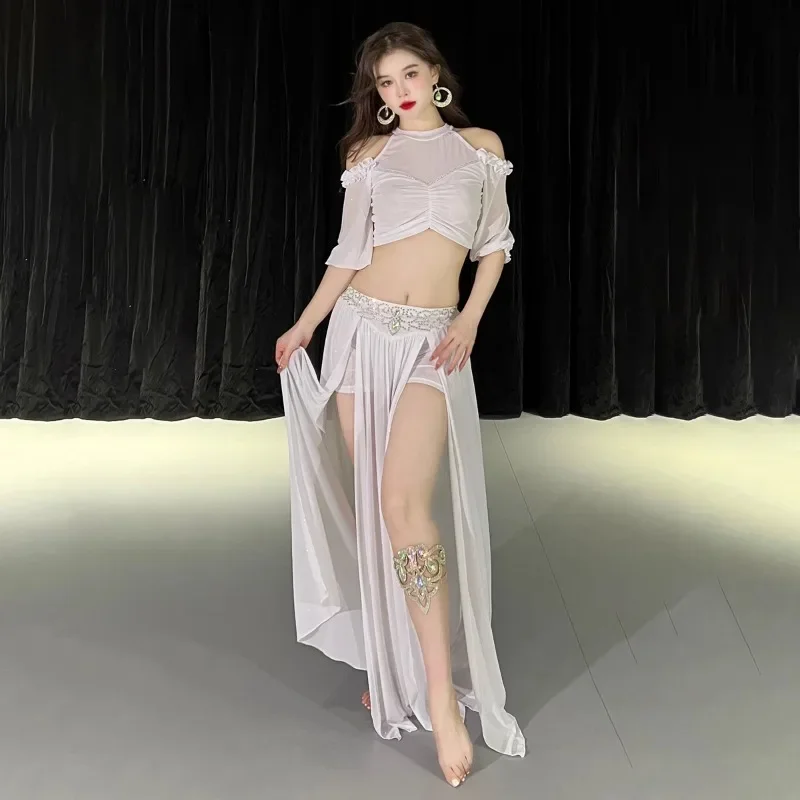 Belly Dance Costume Set for Women Gauze Half Sleeves Top+senior AB Stones Split Skirt 2pcs Adult Oriental Bellydance Outfit
Belly Dance Costume Set for Women Gauze Half Sleeves Top+senior AB Stones Split Skirt 2pcs Adult Oriental Bellydance Outfit