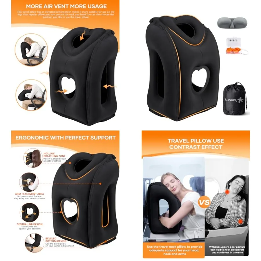 Travel Pillow, Upgraded Plane Pillow for Long Flights, Inflatable Neck Pillow Used for Airplanes, Cars, Buses, Trains, Office N
Travel Pillow, Upgraded Plane Pillow for Long Flights, Inflatable Neck Pillow Used for Airplanes, Cars, Buses, Trains, Office N