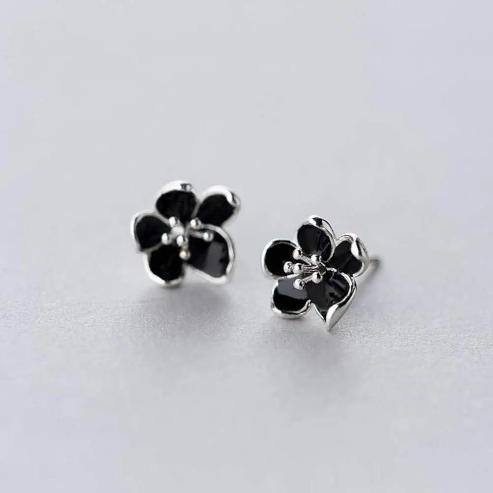 S925 Silver Flower Earrings, Female Literary Black Flower Earrings, Earrings, Ear Jewelry
S925 Silver Flower Earrings, Female Literary Black Flower Earrings, Earrings, Ear Jewelry