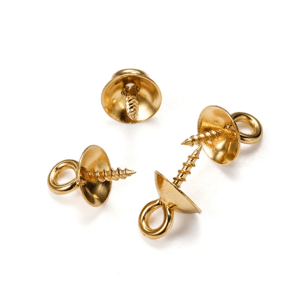 30pcs Gold Color Stainless Steel Screw Eye Pins Bail Top Drilled Beads End Caps Pendant Charms Connectors for DIY Jewelry Making
30pcs Gold Color Stainless Steel Screw Eye Pins Bail Top Drilled Beads End Caps Pendant Charms Connectors for DIY Jewelry Making