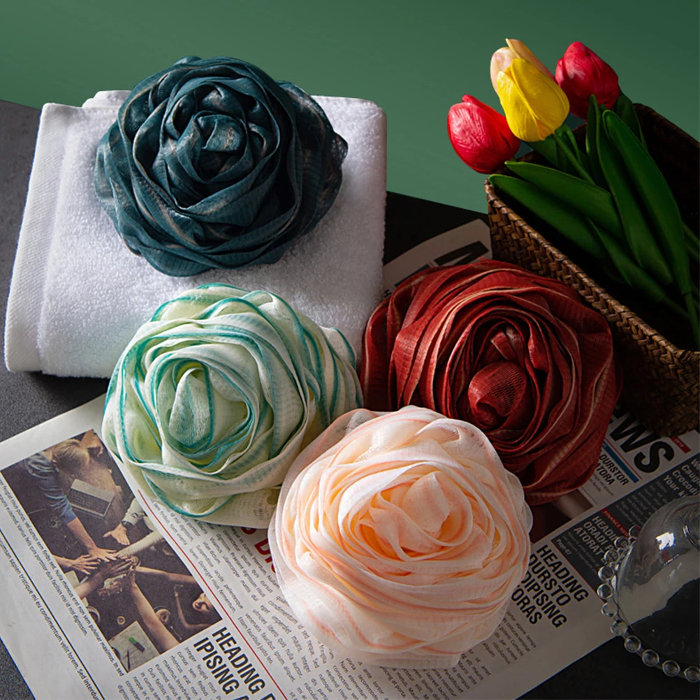 4pcs Bath Loofah Balls Rose Shape Exfoliating Body Scrubber Lanyard Reusable Shower Sponge For Women Men Travel Bathing
4pcs Bath Loofah Balls Rose Shape Exfoliating Body Scrubber Lanyard Reusable Shower Sponge For Women Men Travel Bathing