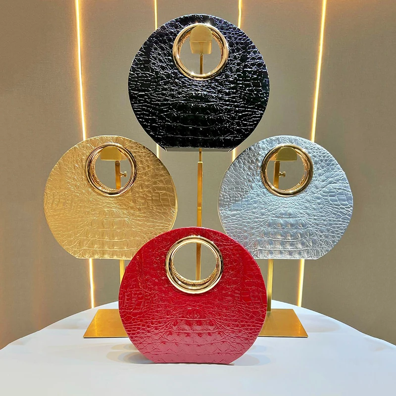 Women's Elegant Bag Crocodile Pattern Round Luxury Black Handbag Chain Shoulder Crossbody Bag Patent Leather Top Handle Bag
Women's Elegant Bag Crocodile Pattern Round Luxury Black Handbag Chain Shoulder Crossbody Bag Patent Leather Top Handle Bag