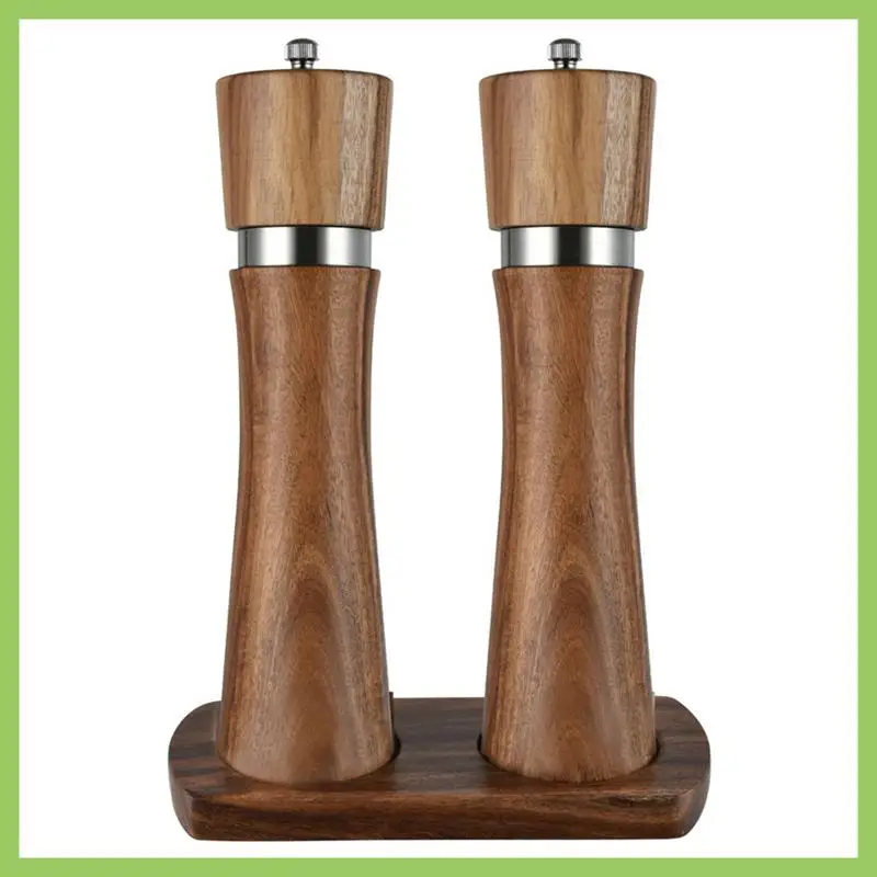 Salt And Pepper Mill Set Adjustable Grinder Stainless Steel Grinder With Mill Coaster, Salt Mill
Salt And Pepper Mill Set Adjustable Grinder Stainless Steel Grinder With Mill Coaster, Salt Mill