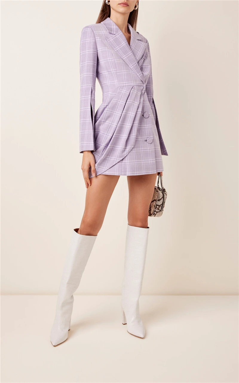 A3953 Purple women's clothing small suit long sleeve Asymmetry Plaid jacket women mini Dress
A3953 Purple women's clothing small suit long sleeve Asymmetry Plaid jacket women mini Dress