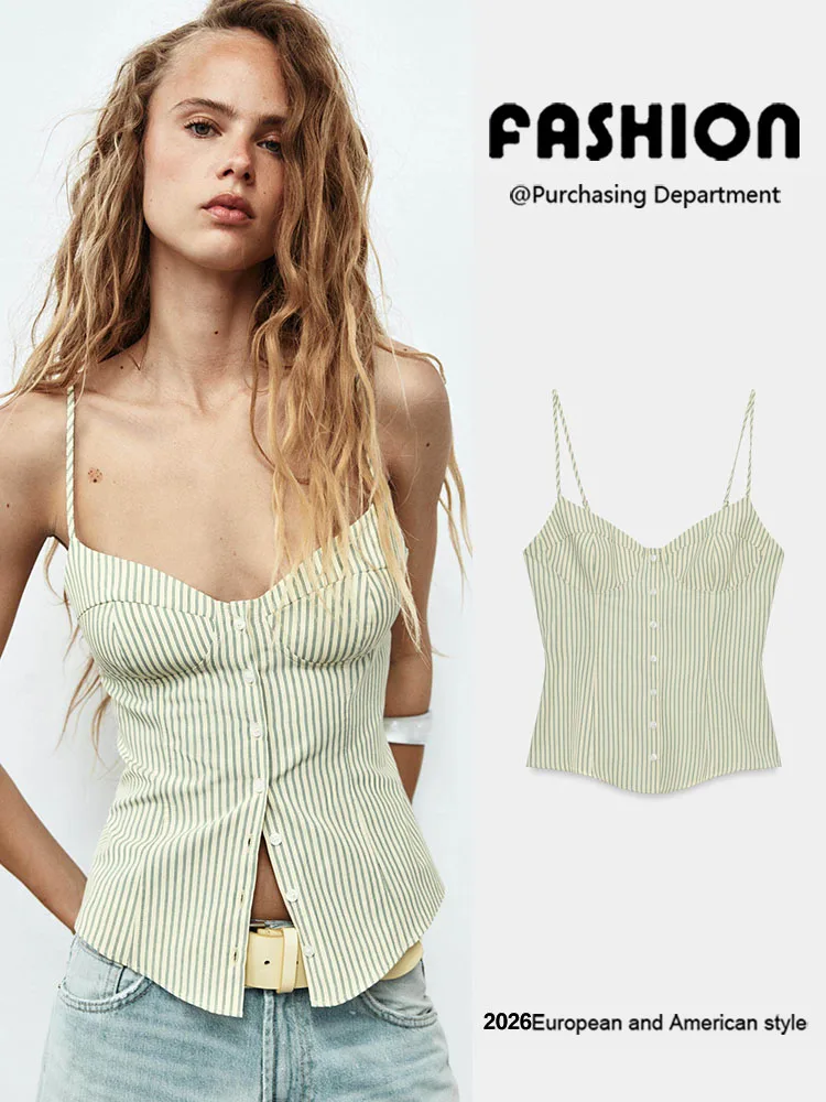 Fashionable Striped Women's New Arrival Summer 2026 Bralette Style Top Elegant Atmosphere Trendy Chinese Style Clothing
Fashionable Striped Women's New Arrival Summer 2026 Bralette Style Top Elegant Atmosphere Trendy Chinese Style Clothing
