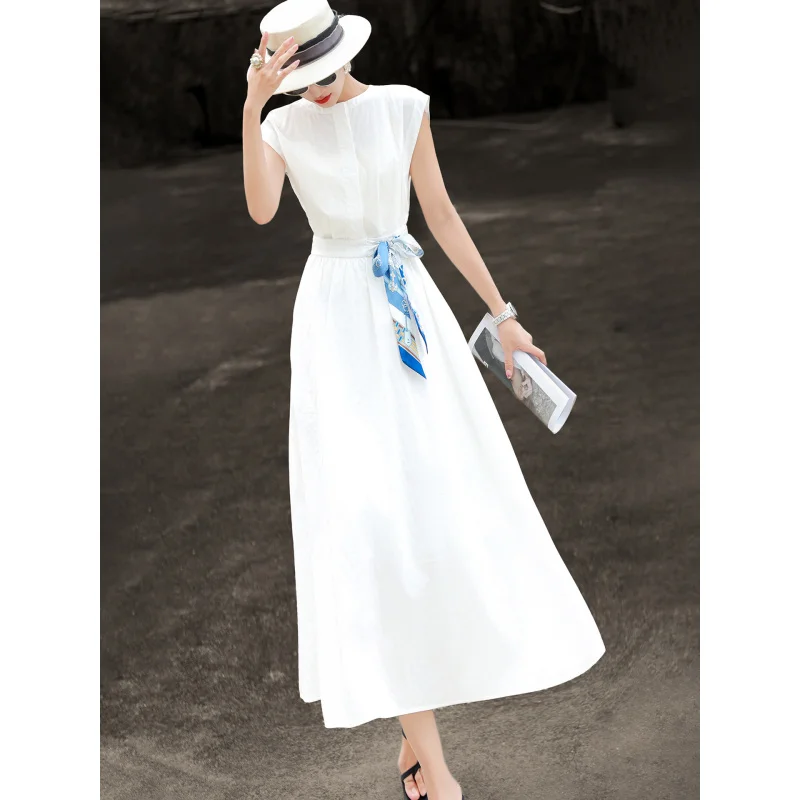 MEXCOCO 2026 Summer New Minimalist Commuter Women Dress With Scarf Slim Waist Lyocell Elegant Midi Dress
MEXCOCO 2026 Summer New Minimalist Commuter Women Dress With Scarf Slim Waist Lyocell Elegant Midi Dress