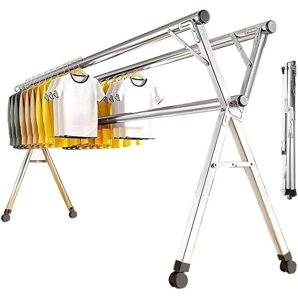 Expandable 200cm Laundry Drying Rack, 20-Hook Indoor/Outdoor Clothes Rack, Space-Saving Adjustable Storage.
Expandable 200cm Laundry Drying Rack, 20-Hook Indoor/Outdoor Clothes Rack, Space-Saving Adjustable Storage.