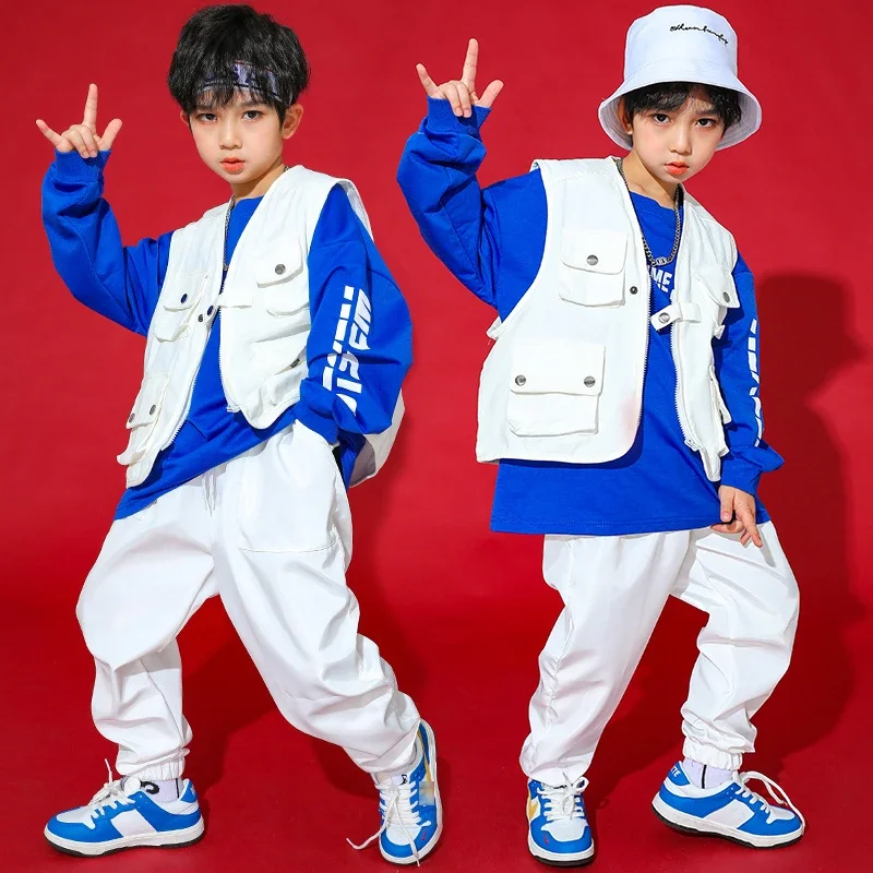 Children Hip Hop Street Dance Costume White Hiphop Outfits Tops Vest Pants For Girls Jazz Show Boys Modern Dance Clothes BL5808
Children Hip Hop Street Dance Costume White Hiphop Outfits Tops Vest Pants For Girls Jazz Show Boys Modern Dance Clothes BL5808