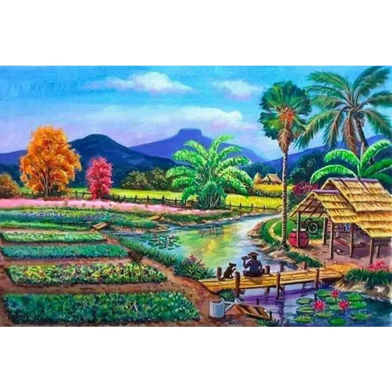 DIY full Diamond Embroidery,Round Diamond 5D Countryside scenery Living room decoration rhinestone beads Diamond painting
DIY full Diamond Embroidery,Round Diamond 5D Countryside scenery Living room decoration rhinestone beads Diamond painting