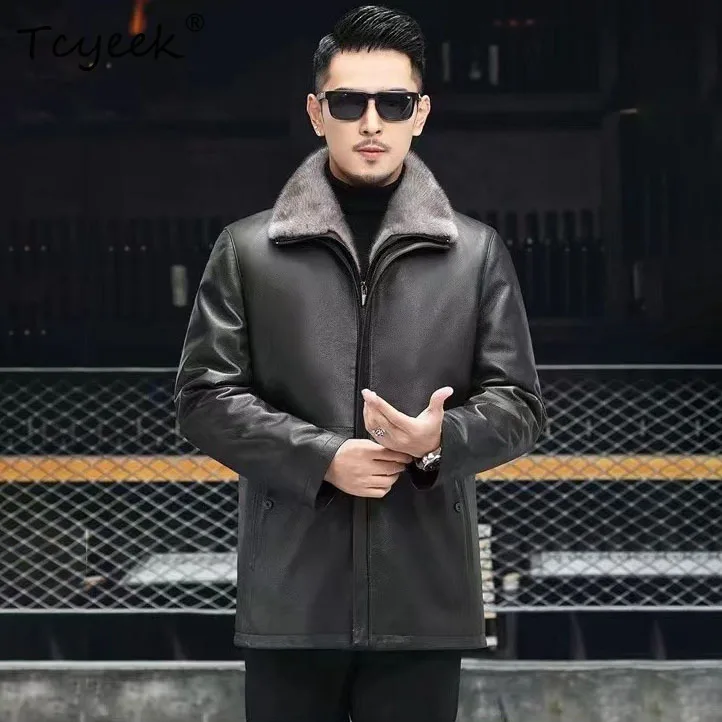 Tcyeek Natural Goatskin Real Leather Jacket Man Winter Clothes for Men Warm Mink Fur Coat Trendy Liner Detachable Куртка Мужская
Tcyeek Natural Goatskin Real Leather Jacket Man Winter Clothes for Men Warm Mink Fur Coat Trendy Liner Detachable Куртка Мужская