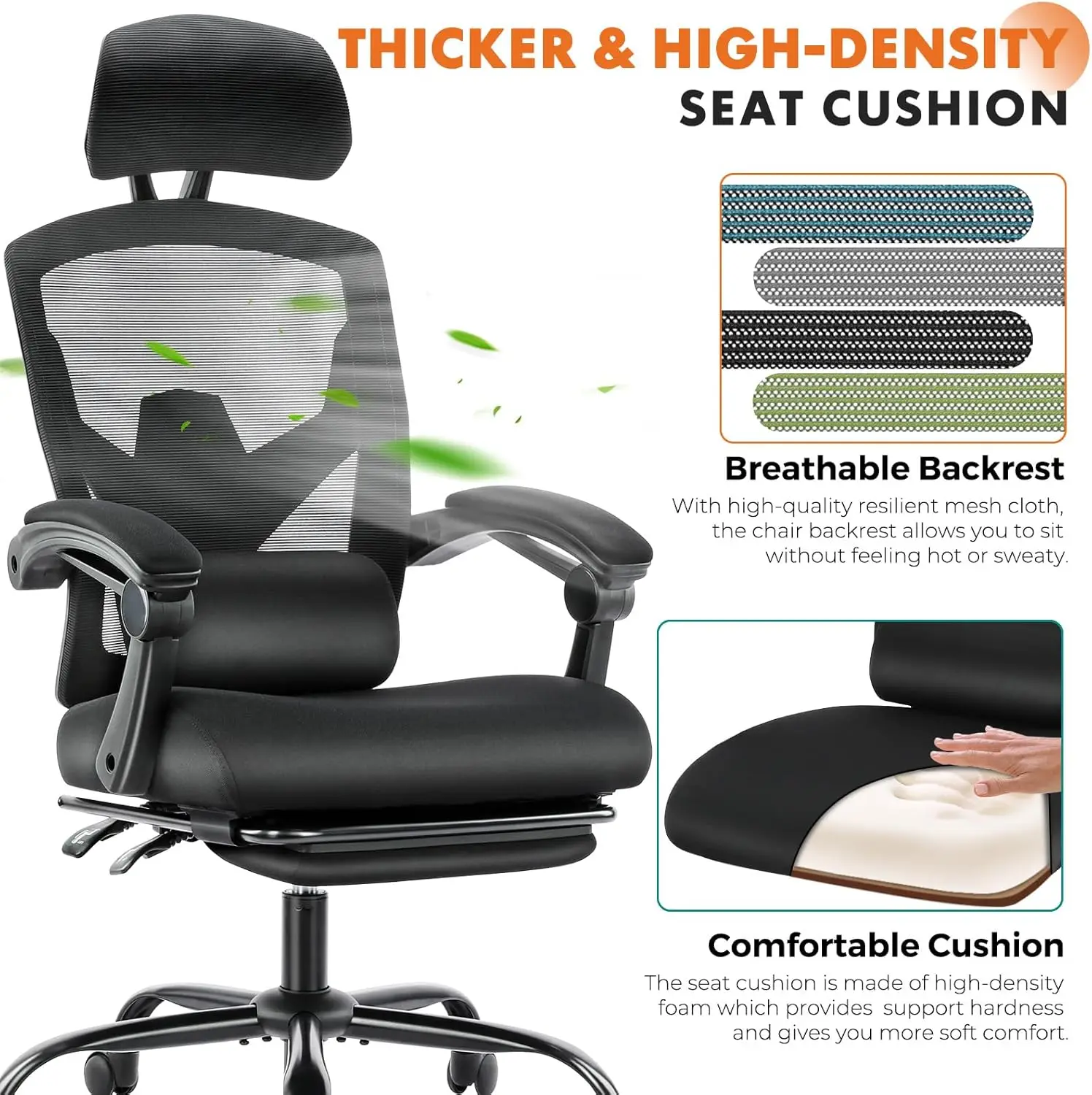 Sweetcrispy Office Computer Desk Chair, Ergonomic High-Back Mesh Rolling Work Swivel Chairs With Wheels, Comfortable Lumbar
Sweetcrispy Office Computer Desk Chair, Ergonomic High-Back Mesh Rolling Work Swivel Chairs With Wheels, Comfortable Lumbar