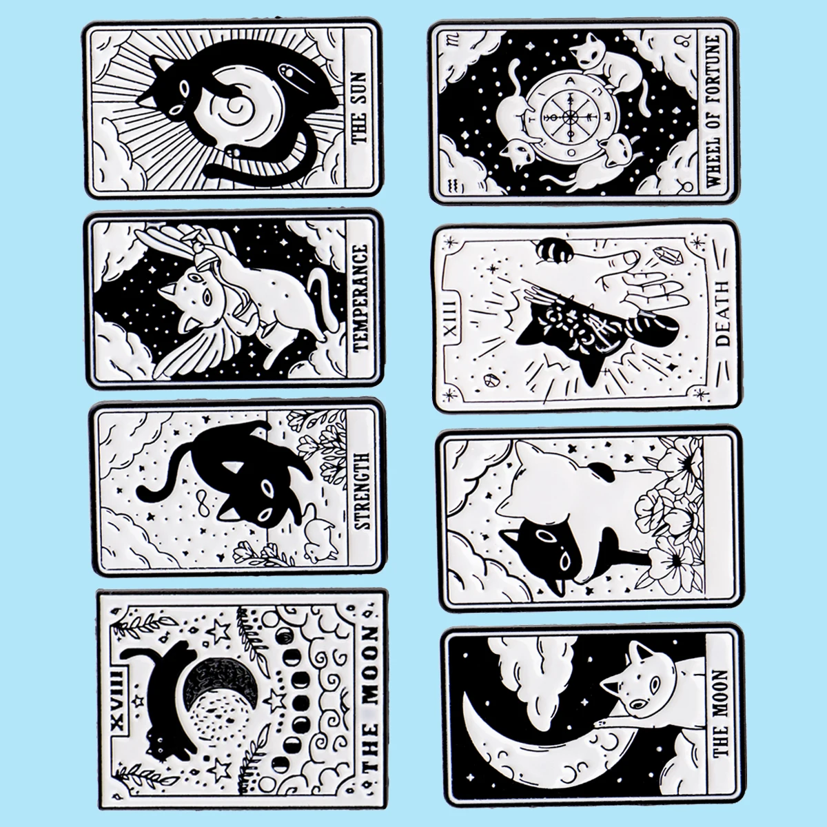 Mix 8pcs/set Divination Cards Enamel Pins Cats Metal Brooch Backpack Hat Bag Collar Lapel Badges Fashion Jewelry Collection Gift
Mix 8pcs/set Divination Cards Enamel Pins Cats Metal Brooch Backpack Hat Bag Collar Lapel Badges Fashion Jewelry Collection Gift