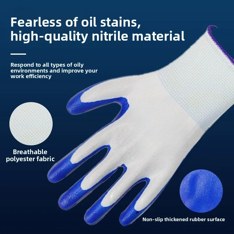 13-Pin Nylon Nitrile Labor Protection Gloves, Non-slip, Breathable, Wear-resistant, Oil-immersed Rubber, Labor Protection Gloves
13-Pin Nylon Nitrile Labor Protection Gloves, Non-slip, Breathable, Wear-resistant, Oil-immersed Rubber, Labor Protection Gloves