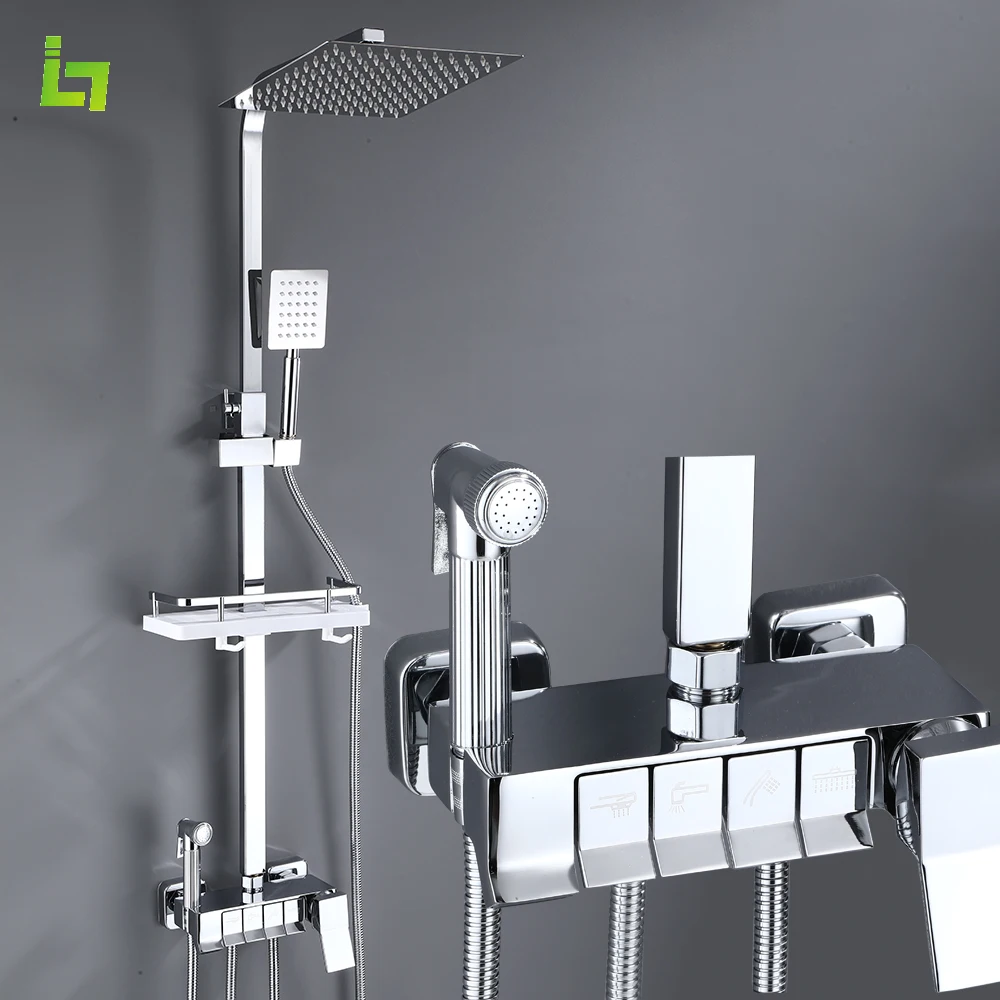Shower Faucet Set Piano Button Rainfall Bathtub Tap With Bathroom Shelf Metal Material Height Adjustable
Shower Faucet Set Piano Button Rainfall Bathtub Tap With Bathroom Shelf Metal Material Height Adjustable