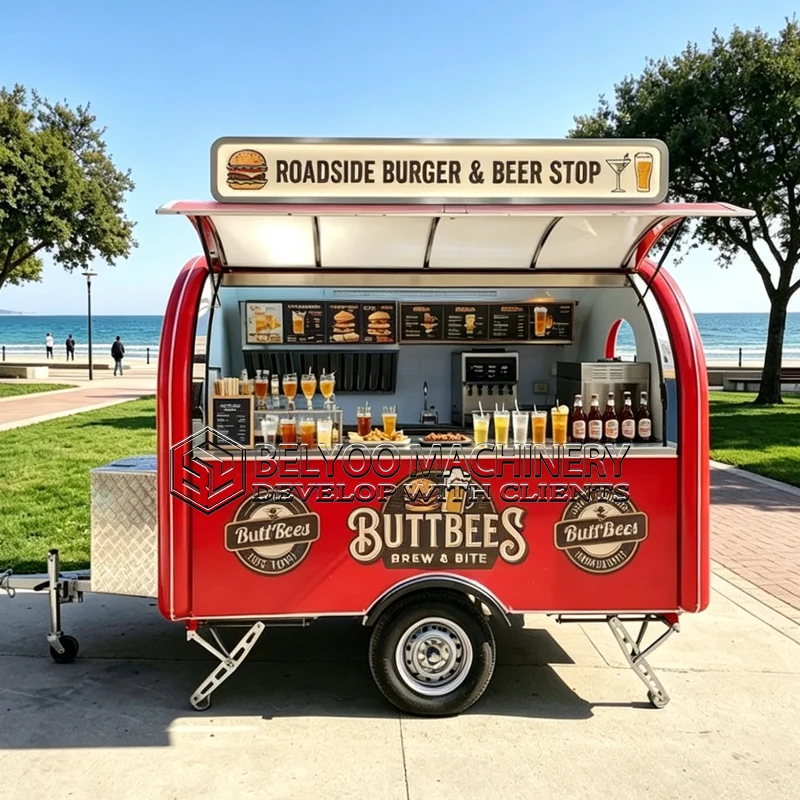 Belyoo Mobile Food Truck Outdoor Portable Mobile Kitchen Beer Cold Drink Snack Custom Concession Food Trailer
Belyoo Mobile Food Truck Outdoor Portable Mobile Kitchen Beer Cold Drink Snack Custom Concession Food Trailer