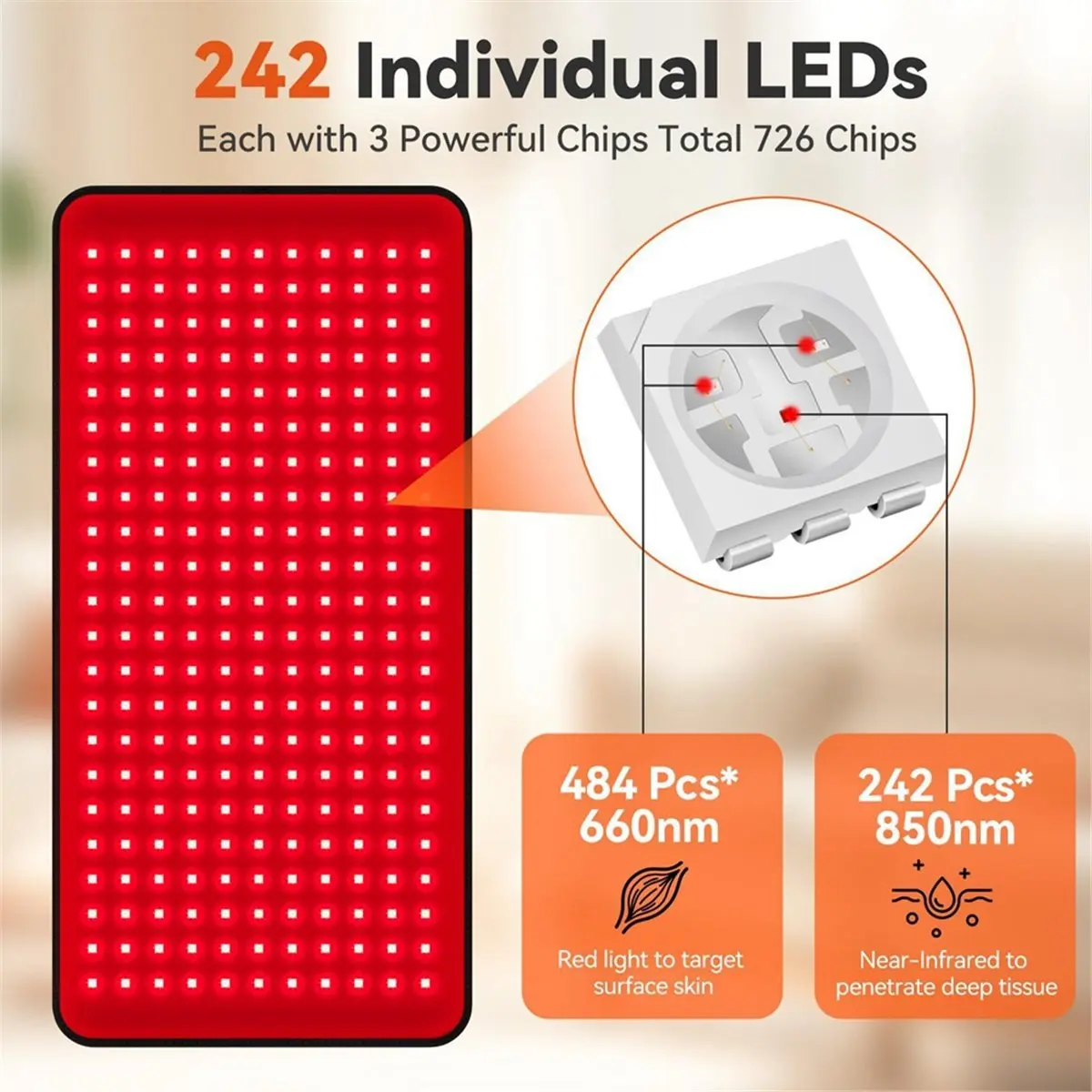 Doings LED Red Light Therapy Mat 242 LED Beads 660&850 Nm Pad Near Infrared Red Light Therapy Wrap Belt EU Plug
Doings LED Red Light Therapy Mat 242 LED Beads 660&850 Nm Pad Near Infrared Red Light Therapy Wrap Belt EU Plug
