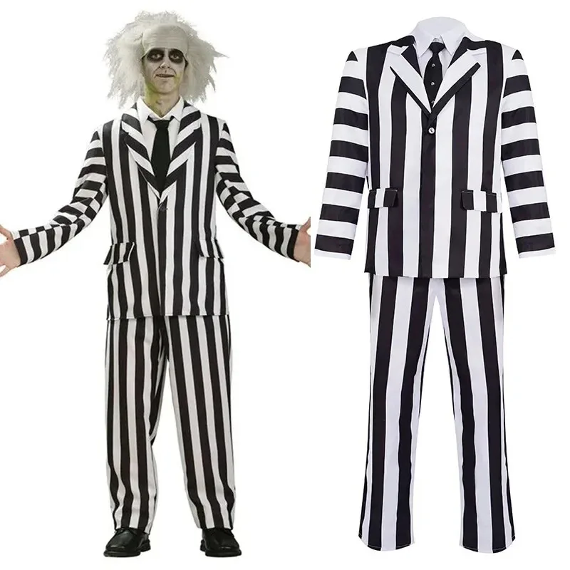 Michael Keaton cosplay Costume Men Black and White Striped Suit Jacket Shirt Pants Outfits Halloween Carnival
Michael Keaton cosplay Costume Men Black and White Striped Suit Jacket Shirt Pants Outfits Halloween Carnival