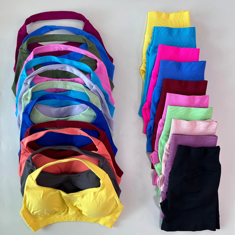 No Logo 2 Pieces Set Women Seamless Yoga Set Workout Sets Halter Sports Bra Scrunch Shorts Gym Suit Fitness Clothes Sportswear
No Logo 2 Pieces Set Women Seamless Yoga Set Workout Sets Halter Sports Bra Scrunch Shorts Gym Suit Fitness Clothes Sportswear