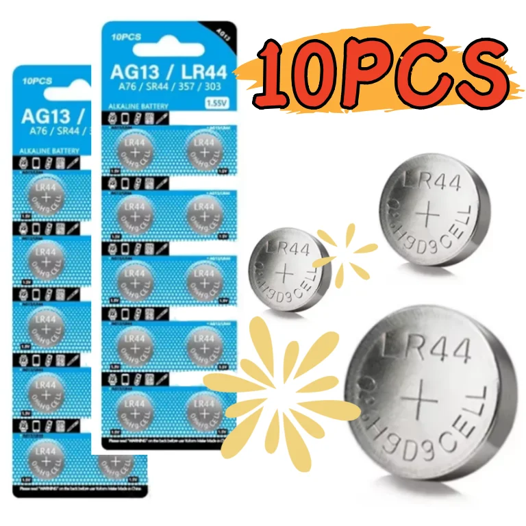 AG13 LR44 A76 357 357A LR1154 SR1154 SR44 1,55 в 10 шт. щелочная батарея для детской автомобильной ключей
AG13 LR44 A76 357 357A LR1154 SR1154 SR44 1,55 в 10 шт. щелочная батарея для детской автомобильной ключей