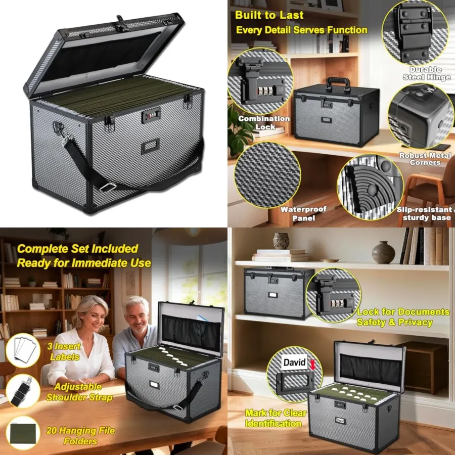 File Storage Cabinet File Organizer Document Organizer File Box in Office and Home with Combination Lock with 20 Legal Size Han
File Storage Cabinet File Organizer Document Organizer File Box in Office and Home with Combination Lock with 20 Legal Size Han
