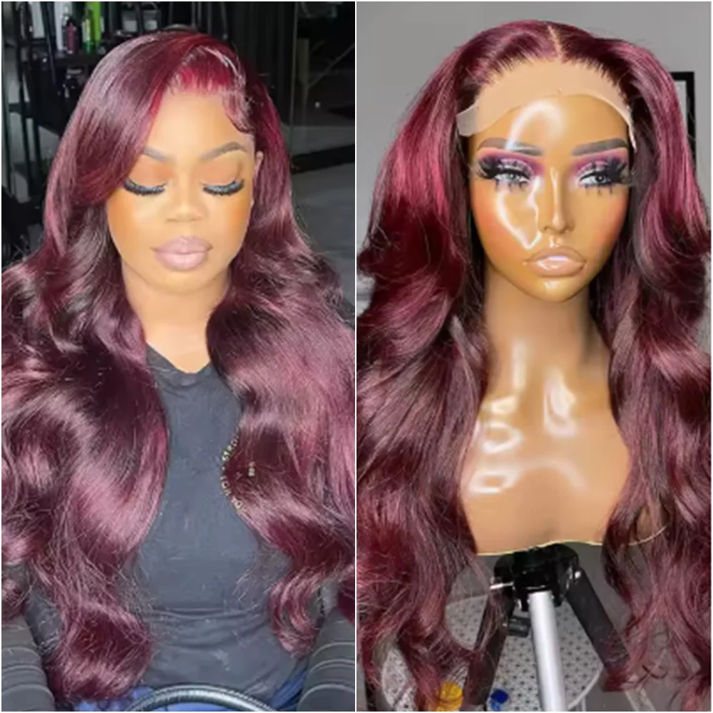 220 Density Burgundy 13x6 HD Lace Frontal Wig 99J Body Wave 13x4 Transparent Lace Front Wig Human Hair Brazilian Red Colored Wig
220 Density Burgundy 13x6 HD Lace Frontal Wig 99J Body Wave 13x4 Transparent Lace Front Wig Human Hair Brazilian Red Colored Wig